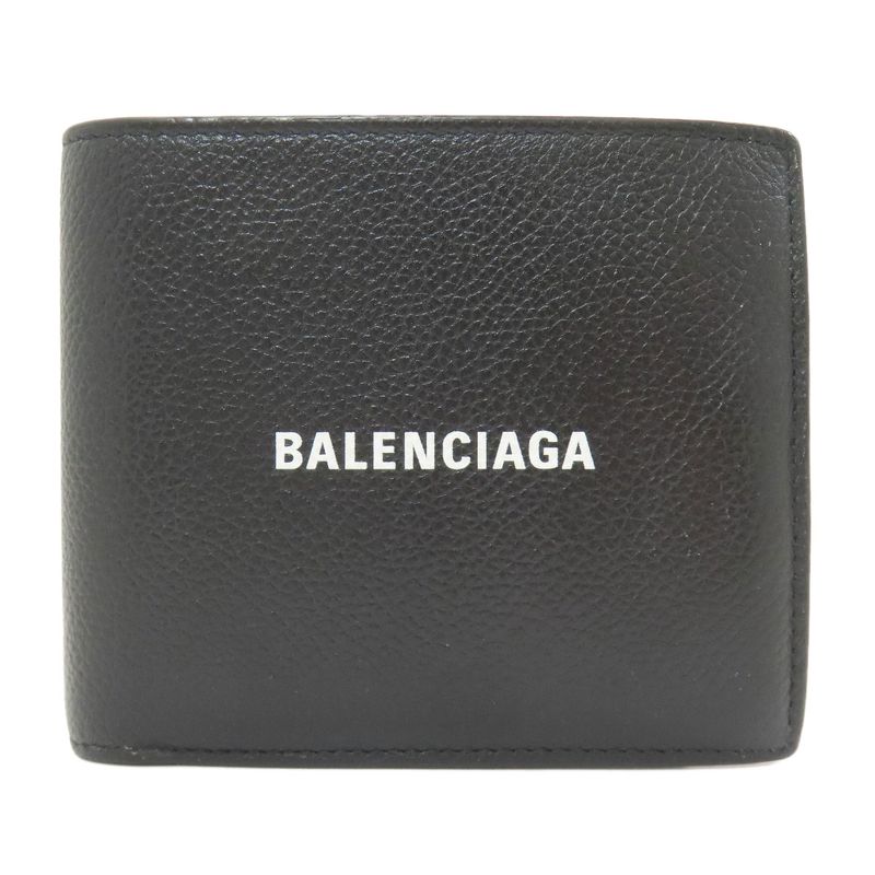 Balenciaga Logo Bifold Wallet Leather