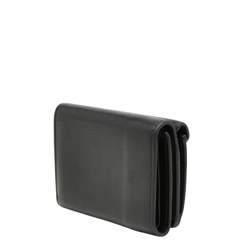Balenciaga Paper Mini Wallet Trifold Compact Black Leather