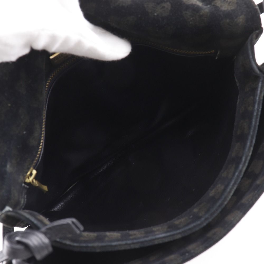 Bottega Veneta 2-Way Shoulder Butterfly Pattern Suede Black Tote Bag