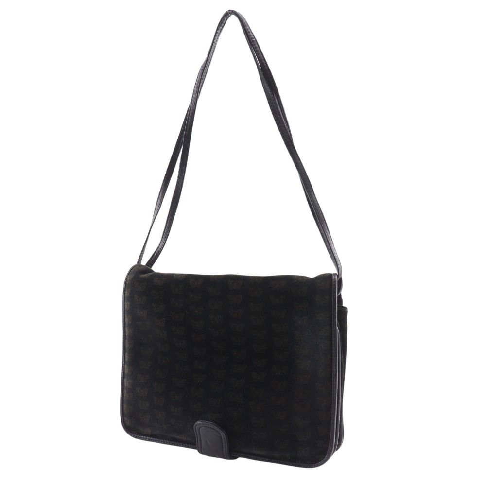 Bottega Veneta 2-Way Shoulder Butterfly Pattern Suede Black Tote Bag