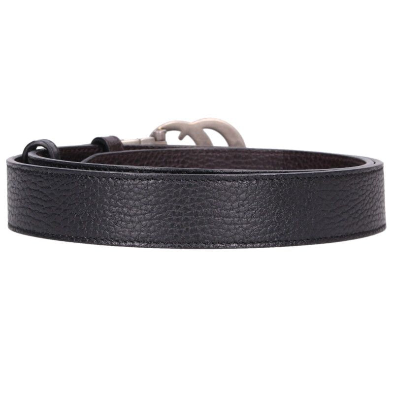 Gucci GG Logo Buckle Reversible Leather Belt 90