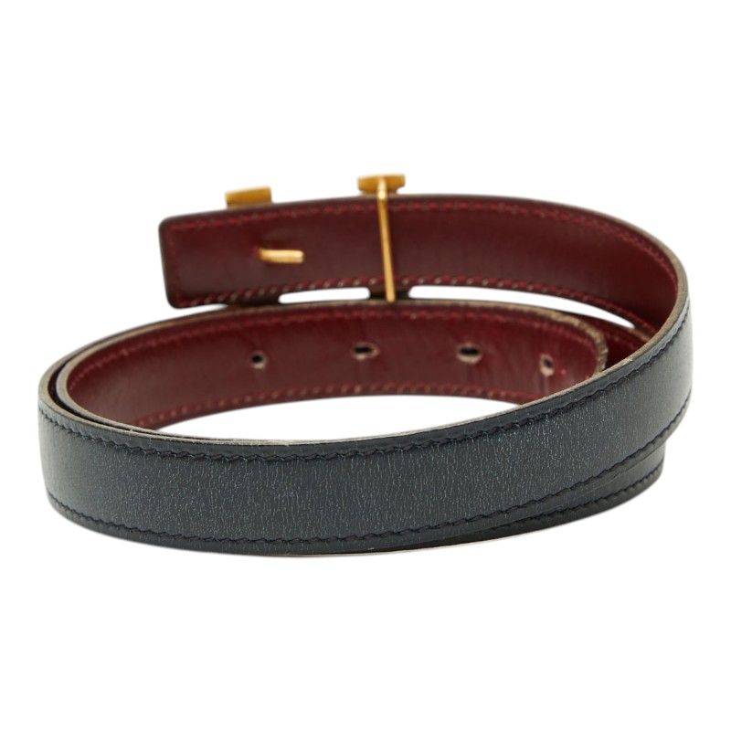 Hermes Belt Reversible Navy Red Leather