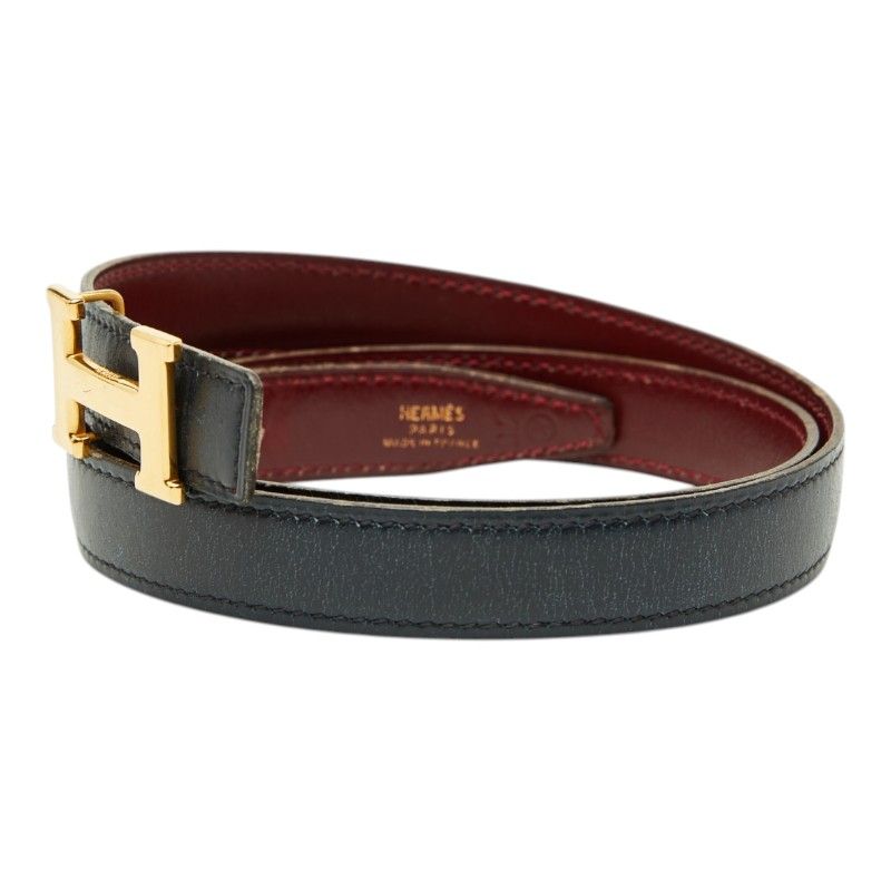 Hermes Belt Reversible Navy Red Leather