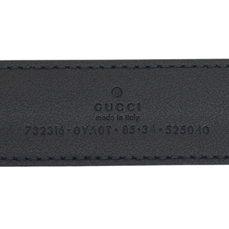 Gucci Plain Belt 85 34 Black Gold Calfskin