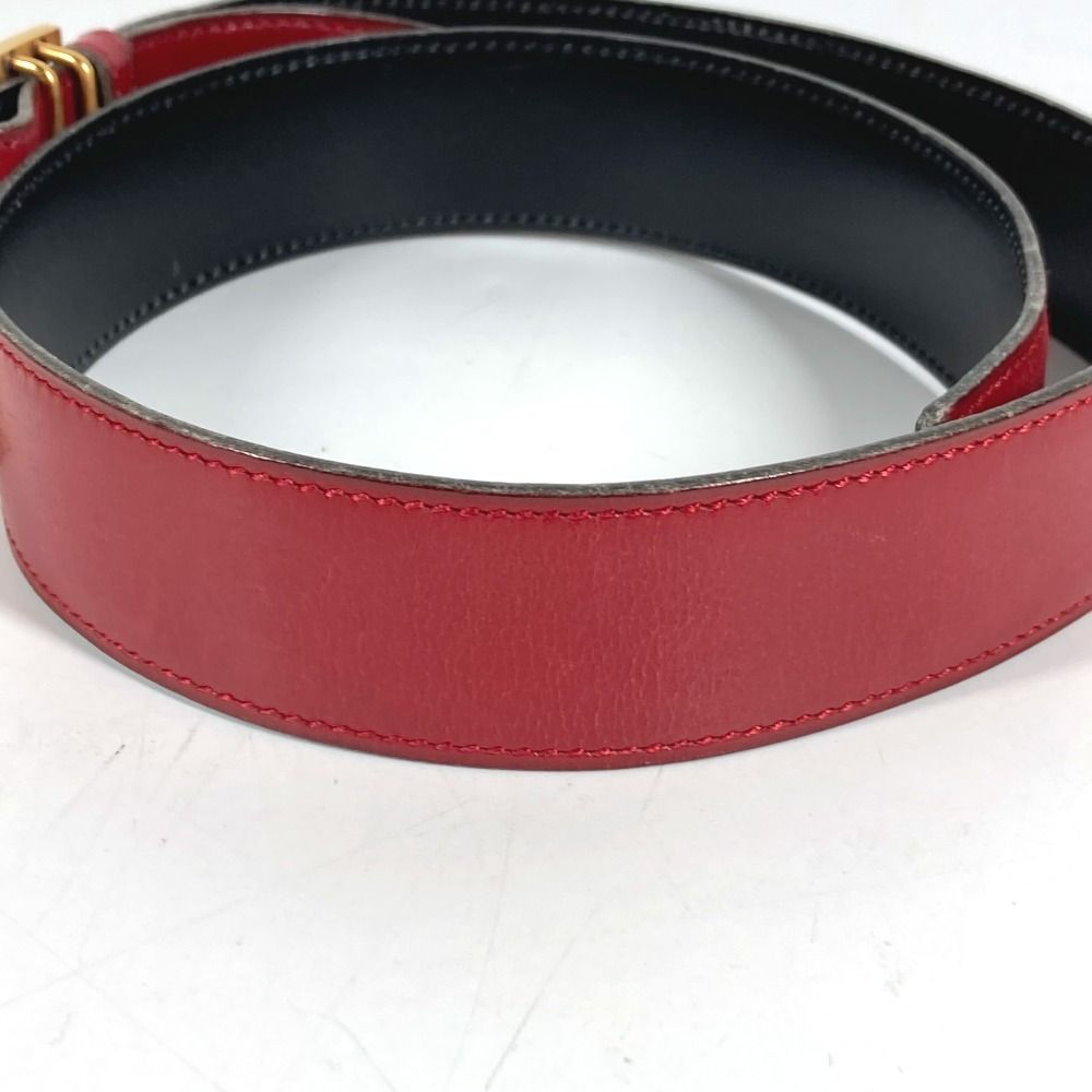 Hermes Belt Leather Red Black