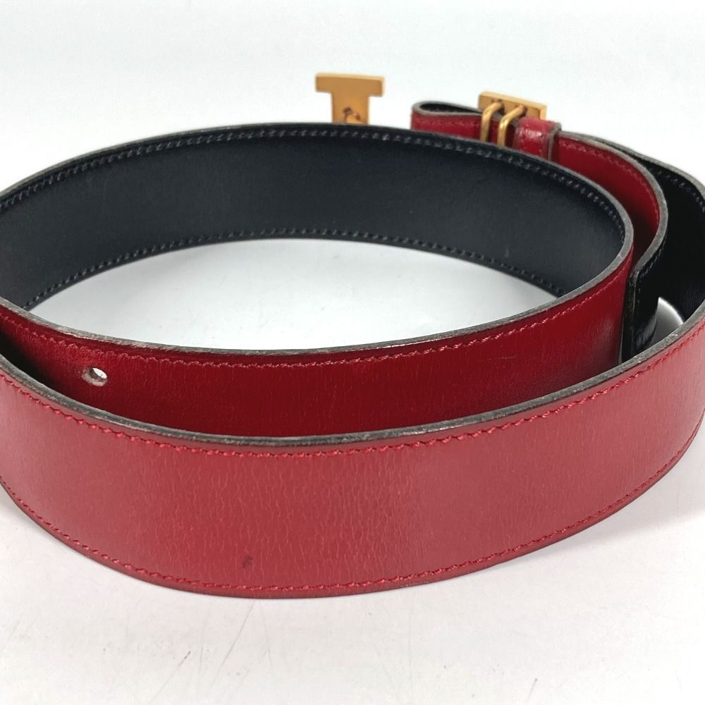 Hermes Belt Leather Red Black