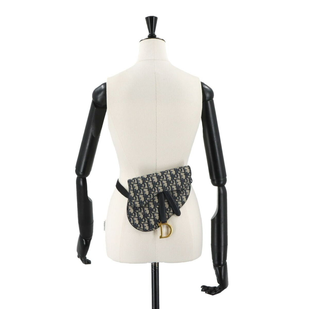 Dior Oblique Saddle Belt Pouch Waist Bag Canvas Leather