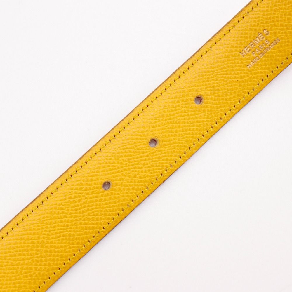 Hermes Medallion Reversible Vintage Leather Red Yellow Belt