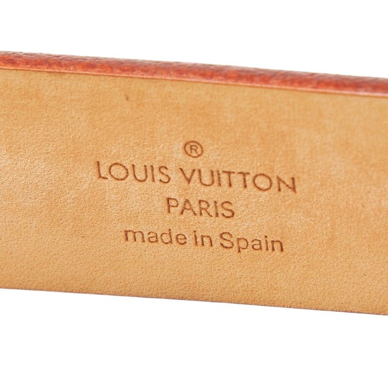 Louis Vuitton Monogram Multicolor Ceinture Carre 80 32 White Gold Leather Belt