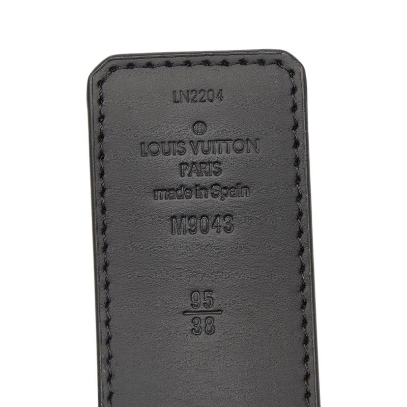 Louis Vuitton Monogram Eclipse Belt LV Initial 40 mm Reversible 38 Black Leather