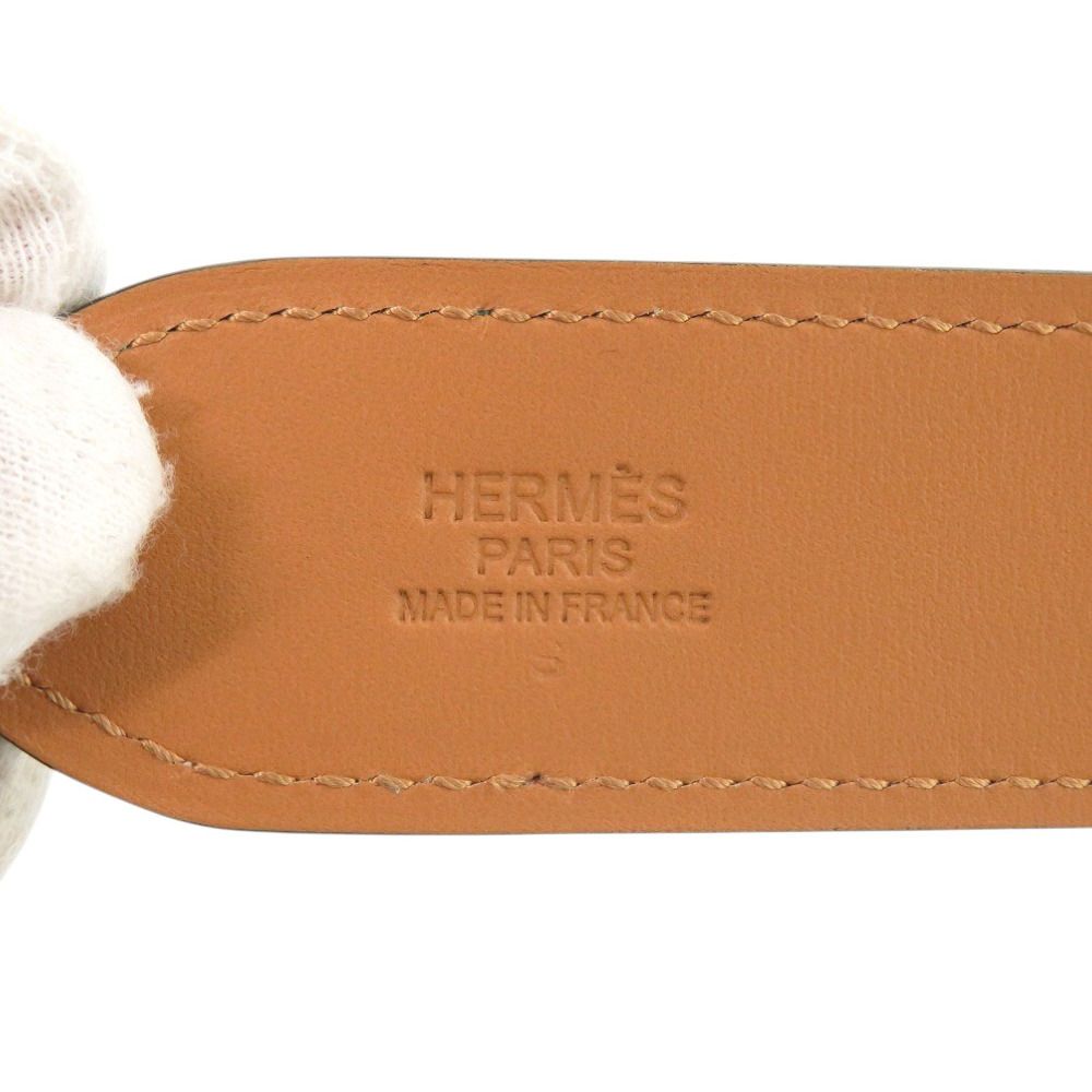 Hermes Etriviere Leather Bicolor Green White Silver Belt