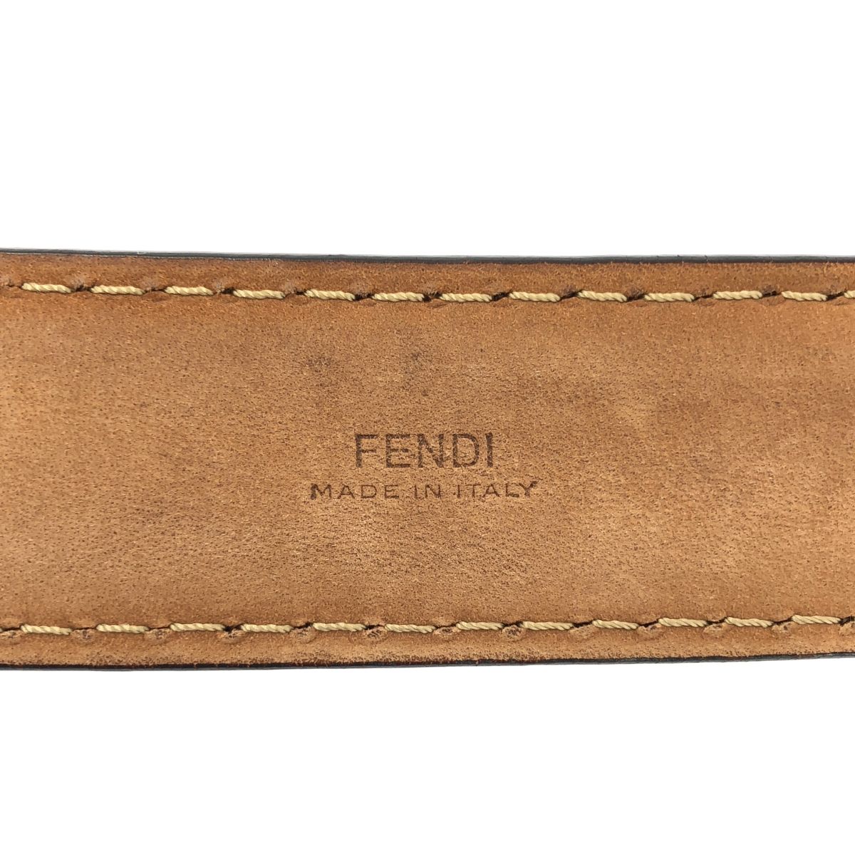 Fendi Leather Print Belt 95 Navy