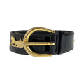 Celine Vintage Carriage 70 Black Gold Patent Leather Belt