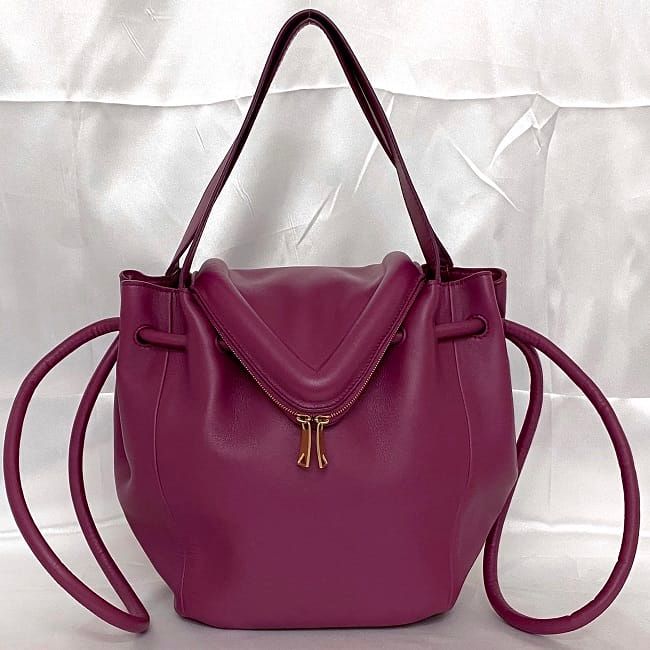 Bottega Veneta 2-Way Bag Purple Beak Drawstring Leather