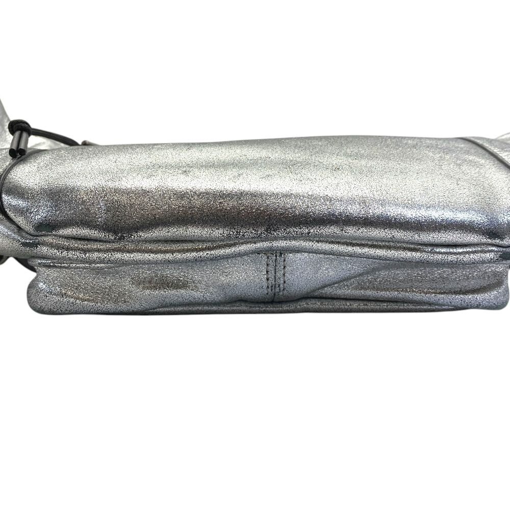 Saint Laurent Belt Bag Logo Leather Metallic Silver Paris Sophistication