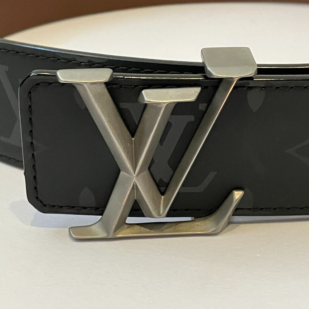 Louis Vuitton Ceinture LV Initial Pyramid Monogram Illusion Leather Belt Black