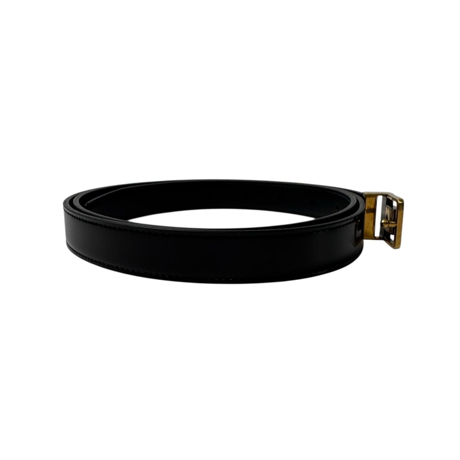 Saint Laurent YSL Yves Push Pin Buckle Belt 100 Shiny Leather