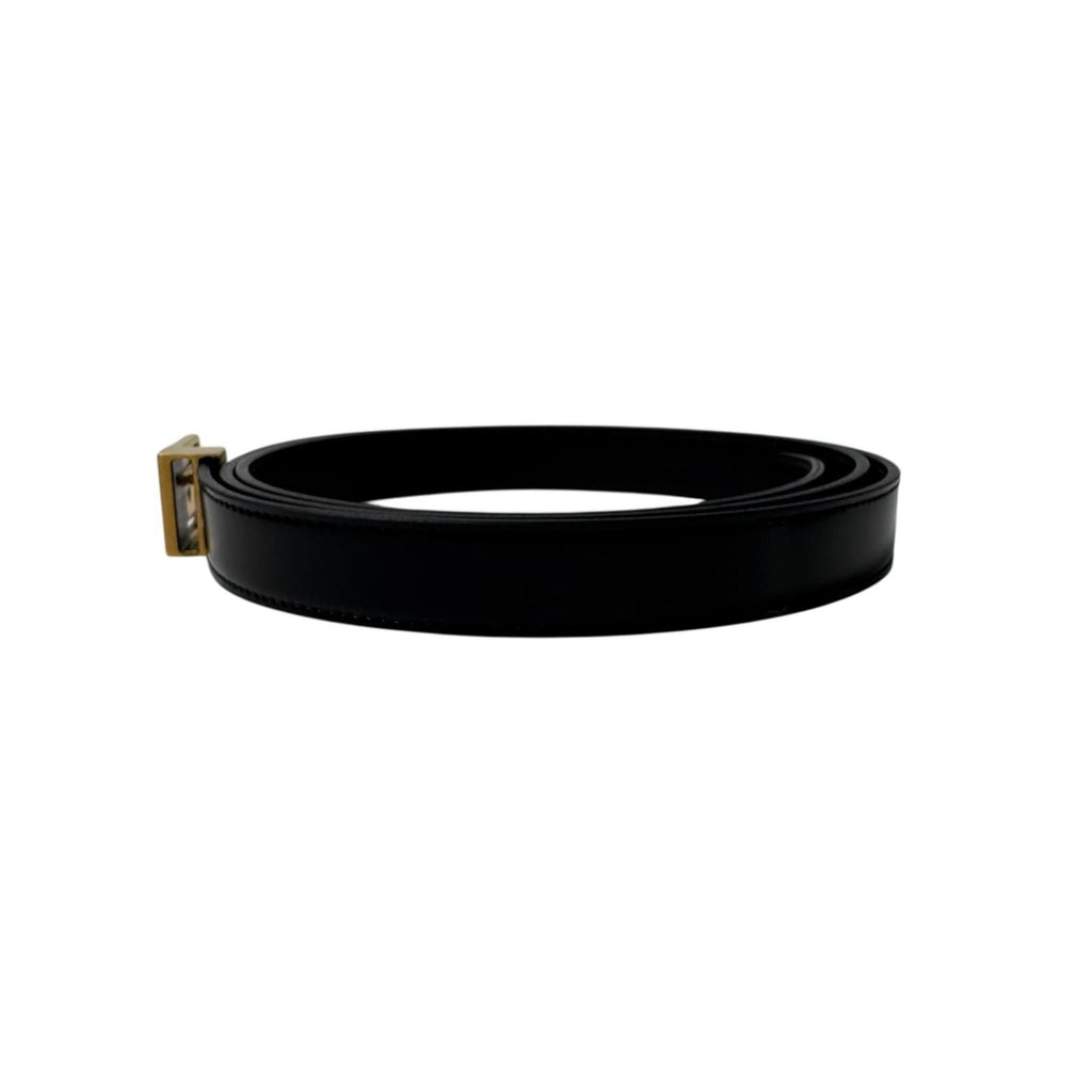 Saint Laurent YSL Yves Push Pin Buckle Belt 100 Shiny Leather