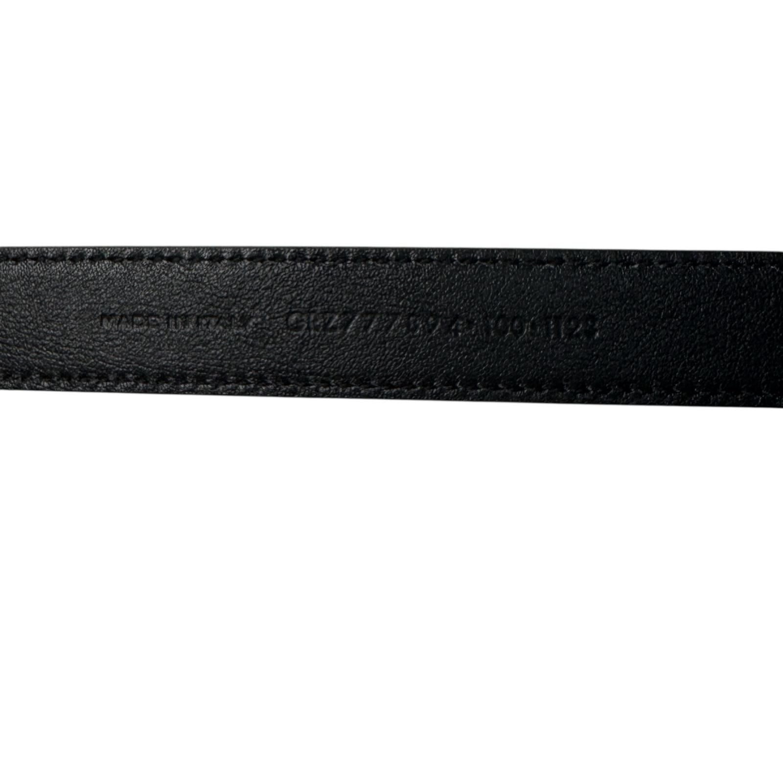 Saint Laurent YSL Yves Push Pin Buckle Belt 100 Shiny Leather