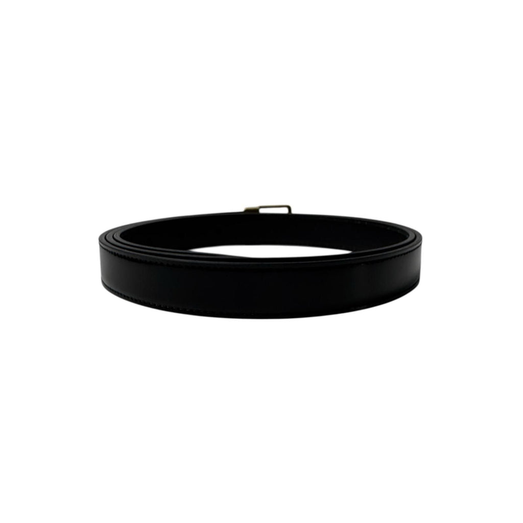 Saint Laurent YSL Yves Push Pin Buckle Belt 100 Shiny Leather