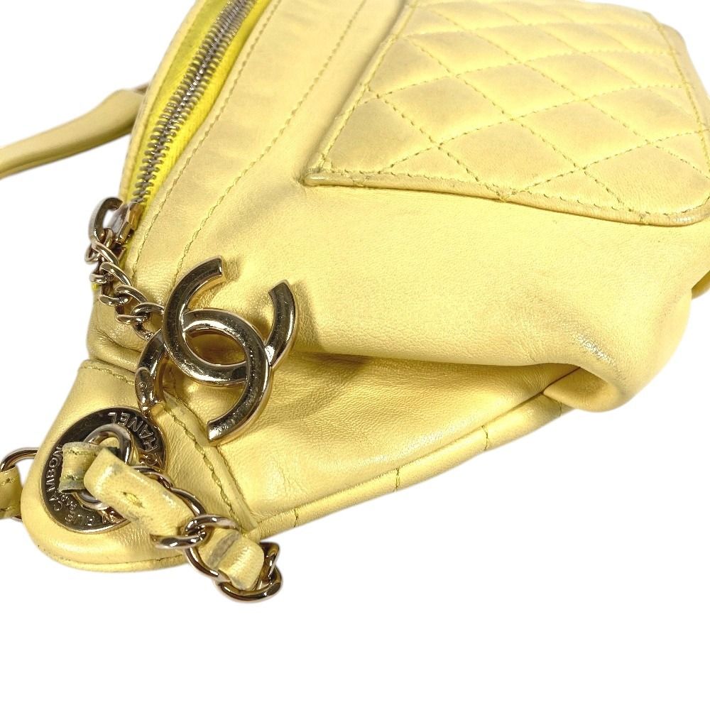 Chanel Belt Bag CC Logo Leather Yellow