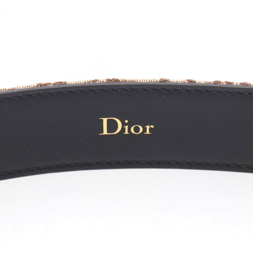 Dior Belt Oblique Brown Canvas Leather