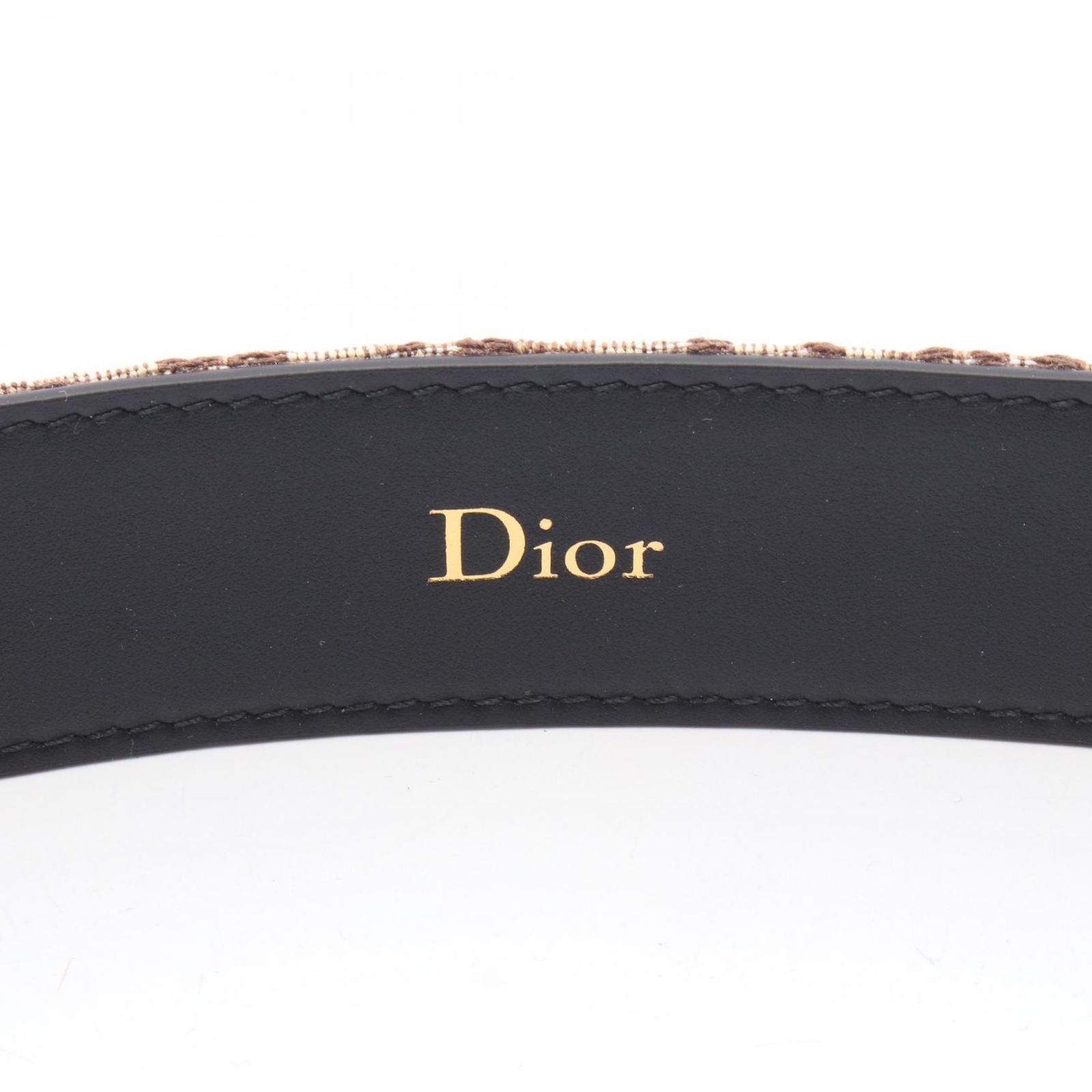 Dior Belt Oblique Brown Canvas Leather