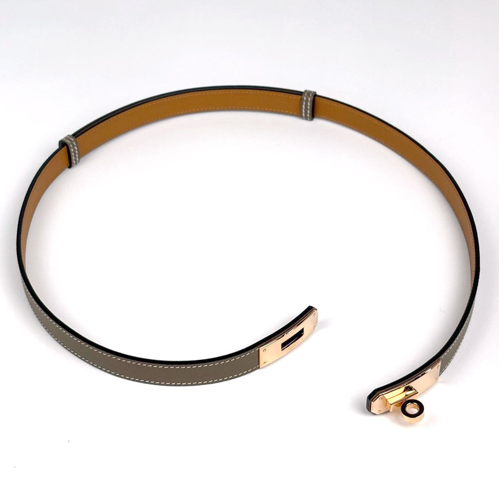 Hermes Kelly Belt Veau Epsom Gray