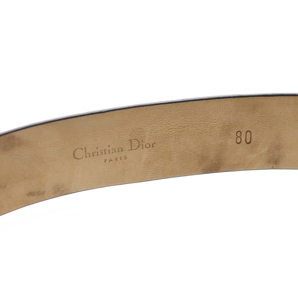 Dior Log Leather Belt Black Silver