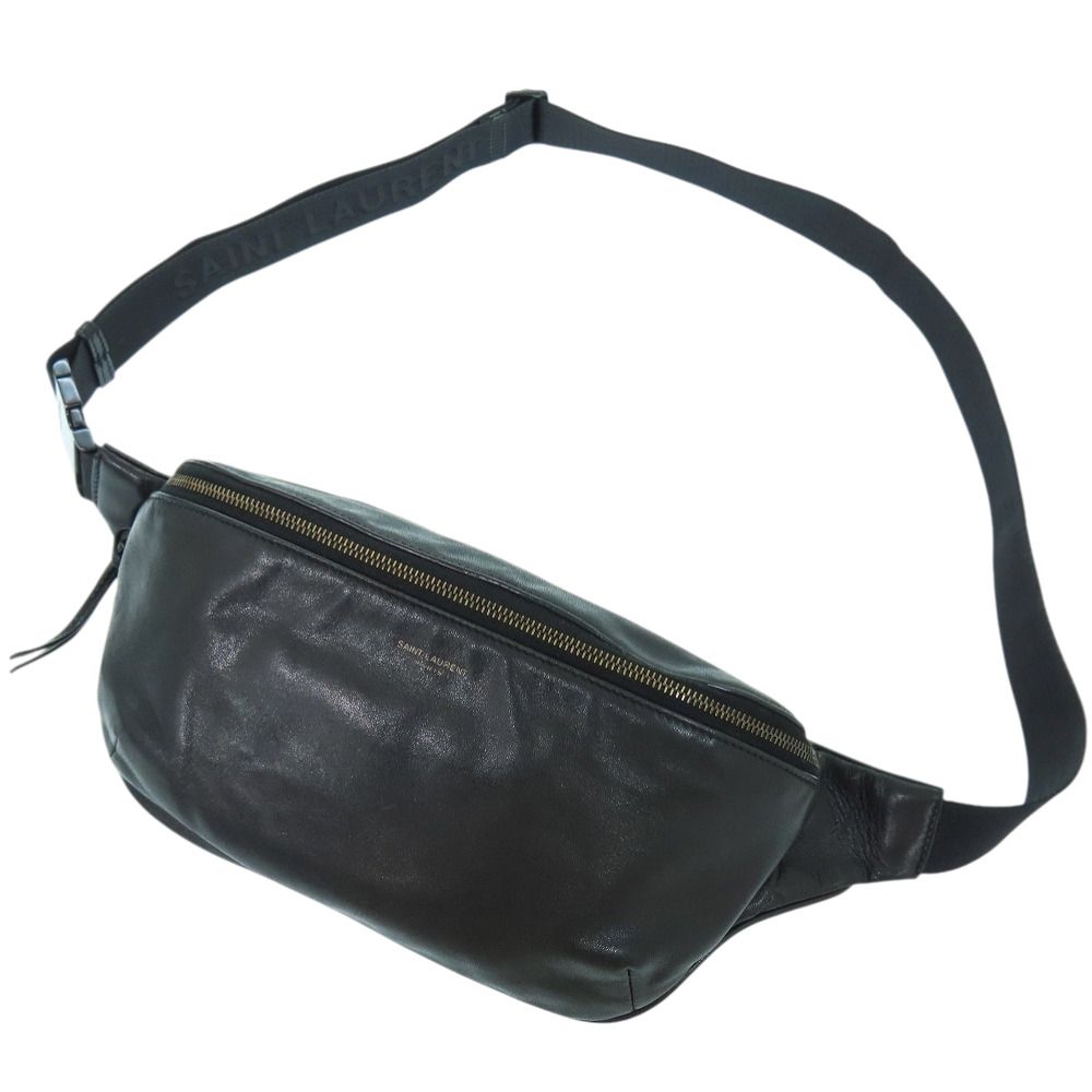 Saint Laurent Paris Leather Belt Bag Black