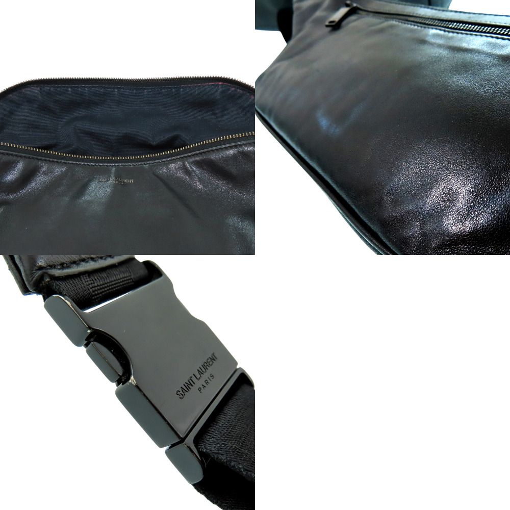 Saint Laurent Paris Leather Belt Bag Black