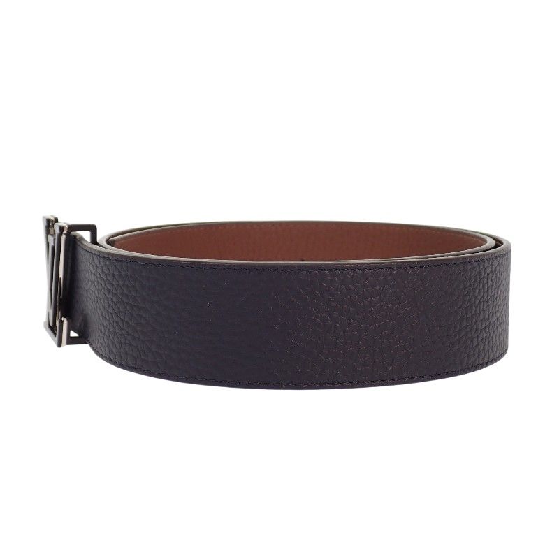 Louis Vuitton LV Optic 40 mm Belt Taurillon Leather Navy Brown Silver