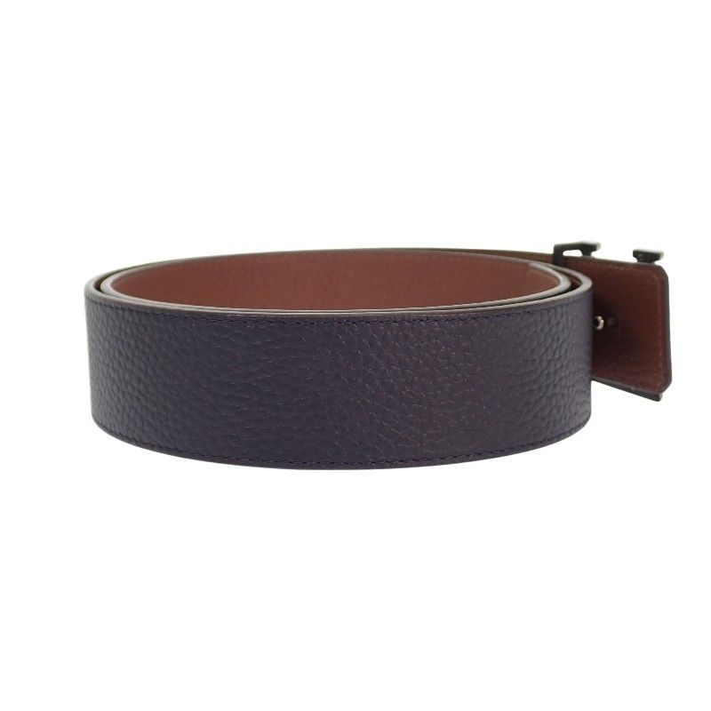 Louis Vuitton LV Optic 40 mm Belt Taurillon Leather Navy Brown Silver