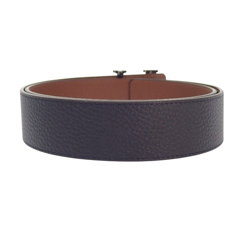 Louis Vuitton LV Optic 40 mm Belt Taurillon Leather Navy Brown Silver