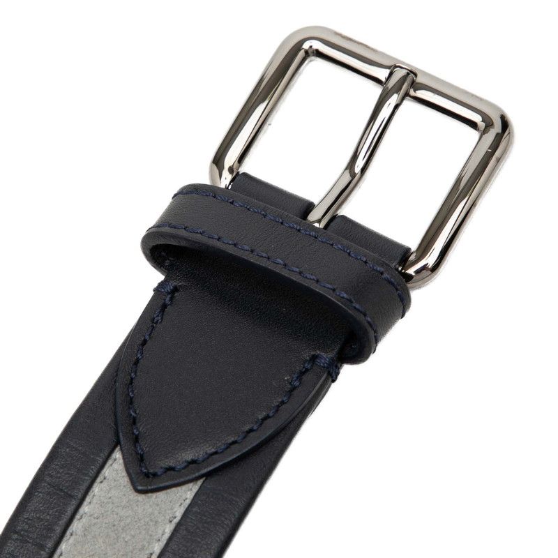 Louis Vuitton 100 40 Navy Gray Leather Suede Belt