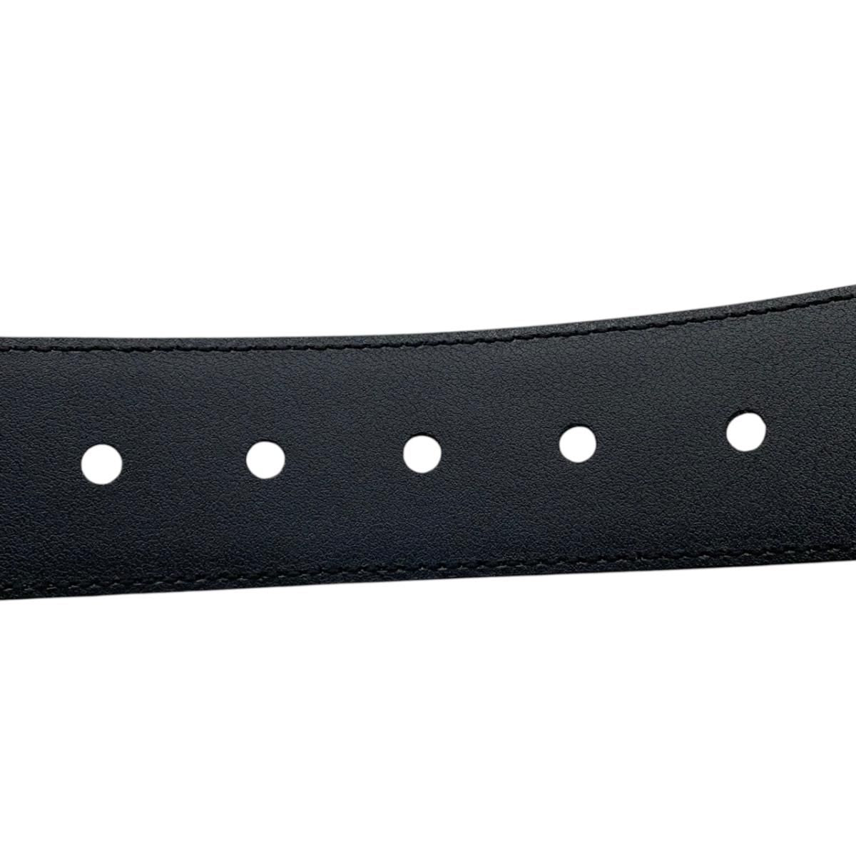 Gucci Belt Micro Guccissima Leather Logo Black Silver