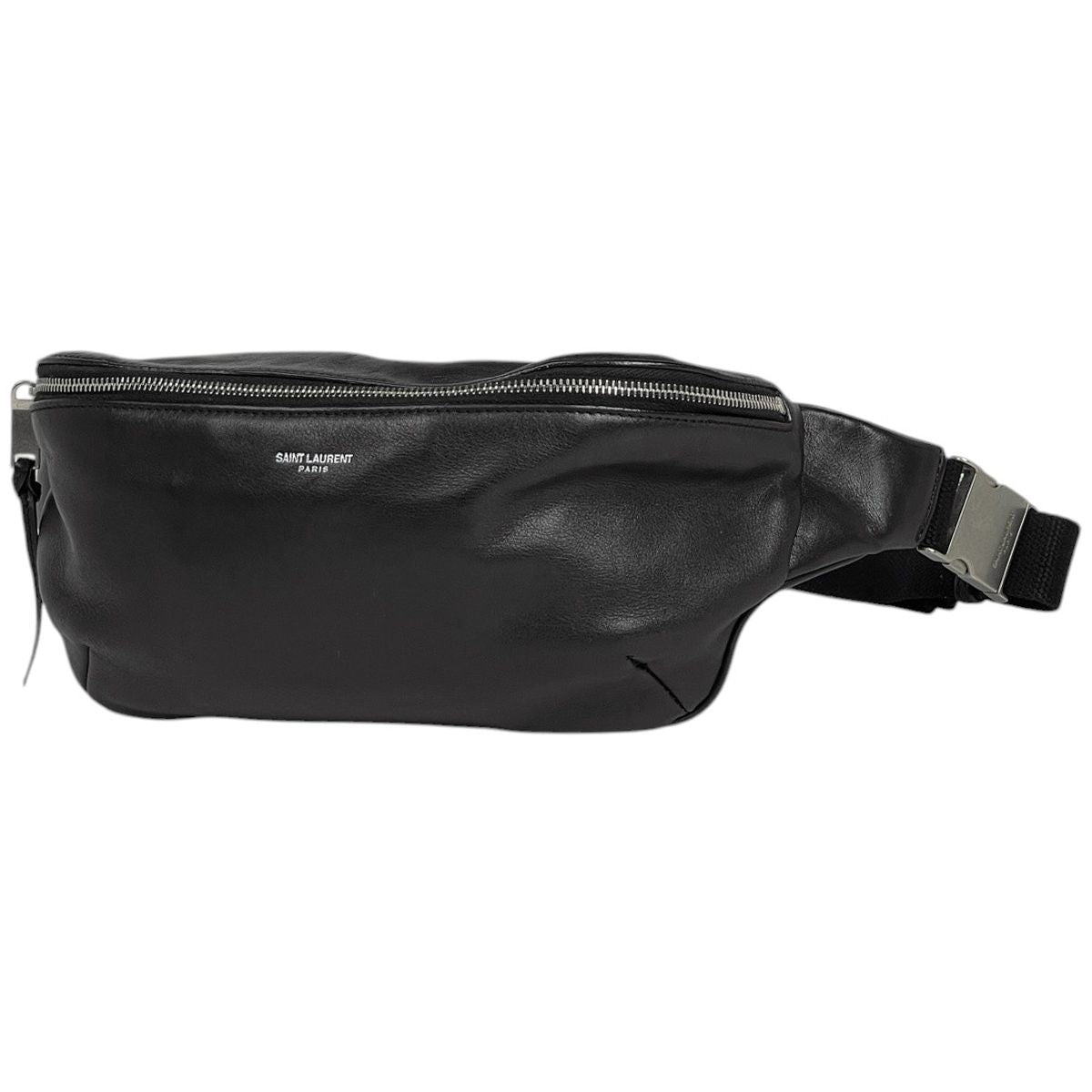 Saint Laurent Paris Classic Belt Bag Waist Pouch Leather Black