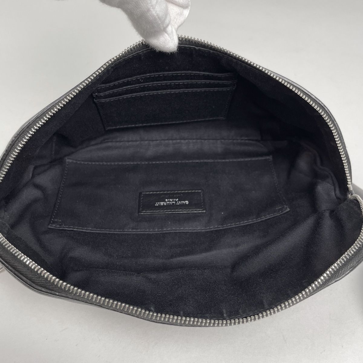 Saint Laurent Paris Classic Belt Bag Waist Pouch Leather Black