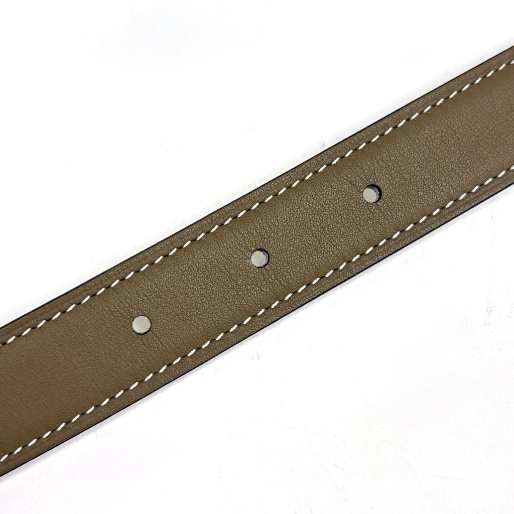 Hermes Constance Reversible Belt Leather Gray White