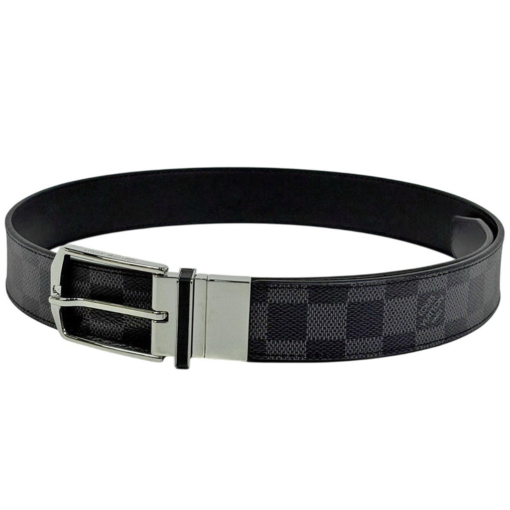 Louis Vuitton Ceinture Calfskin Underbelt Damier Graphite Black Belt