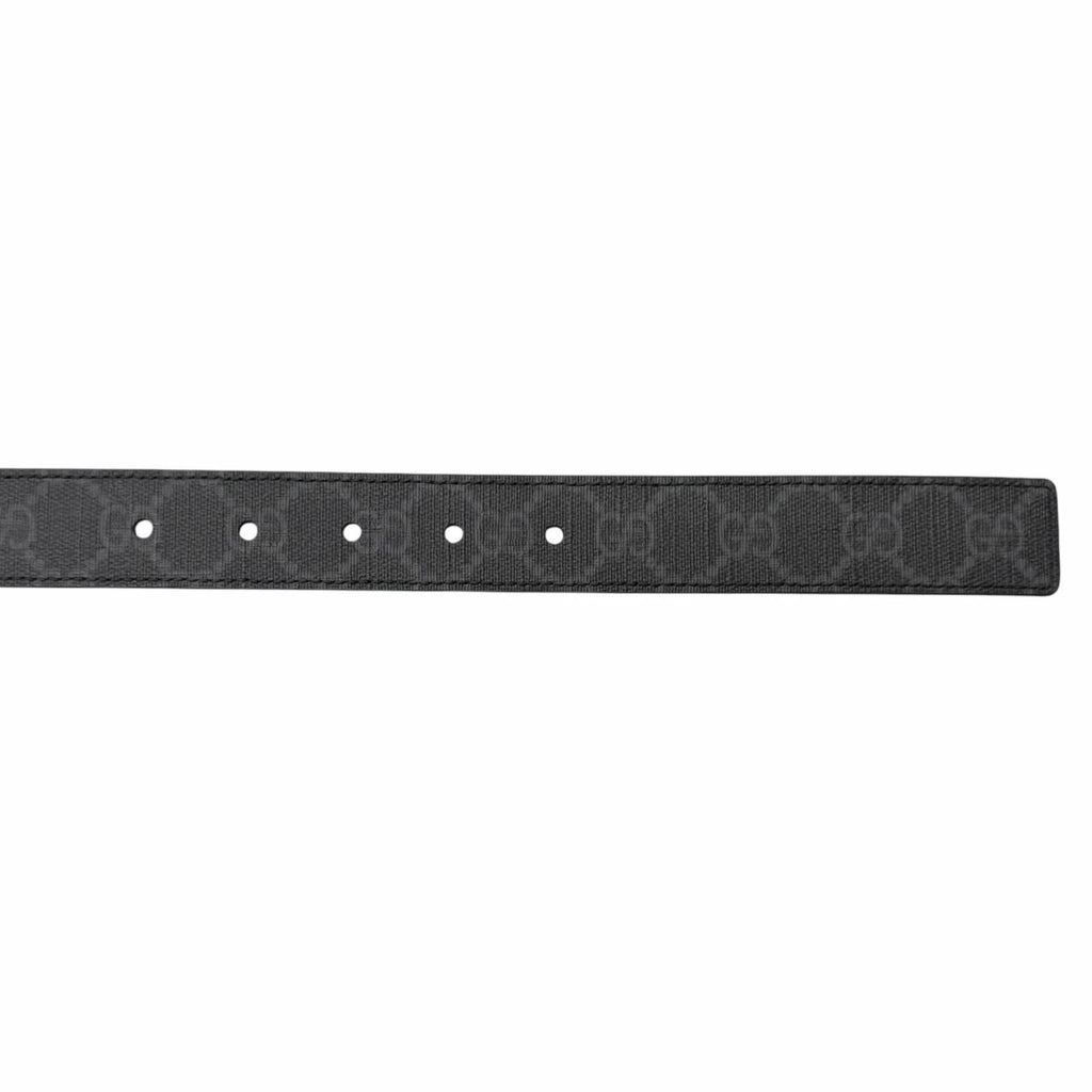 Gucci Leather GG Supreme Canvas Square Buckle Reversible Belt Black 90 36