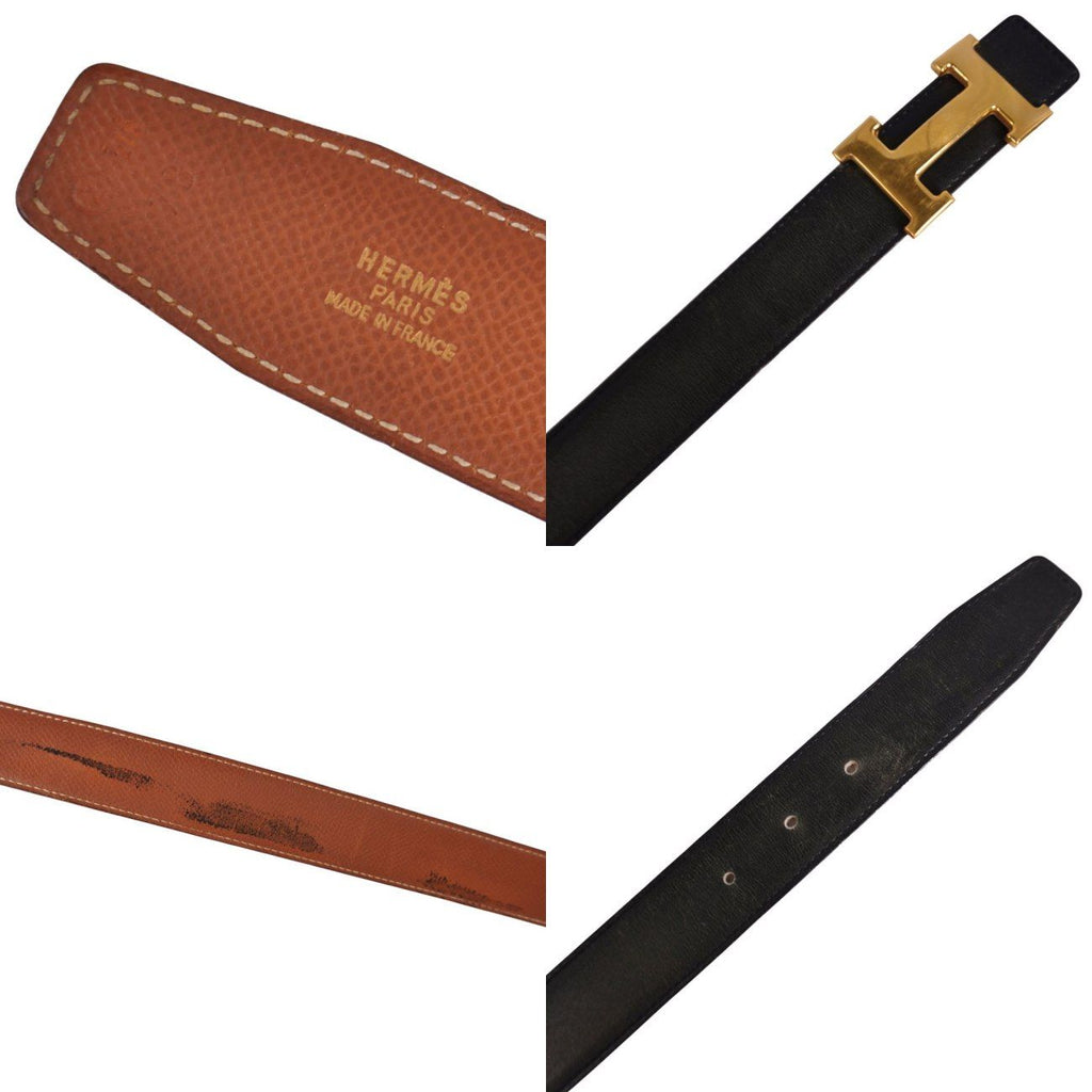 Hermes Vintage 96 Belt Leather Logo