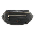 Gucci Guccissima Belt Bag Waist Pouch Hip Rubber Coating Leather Black Silver