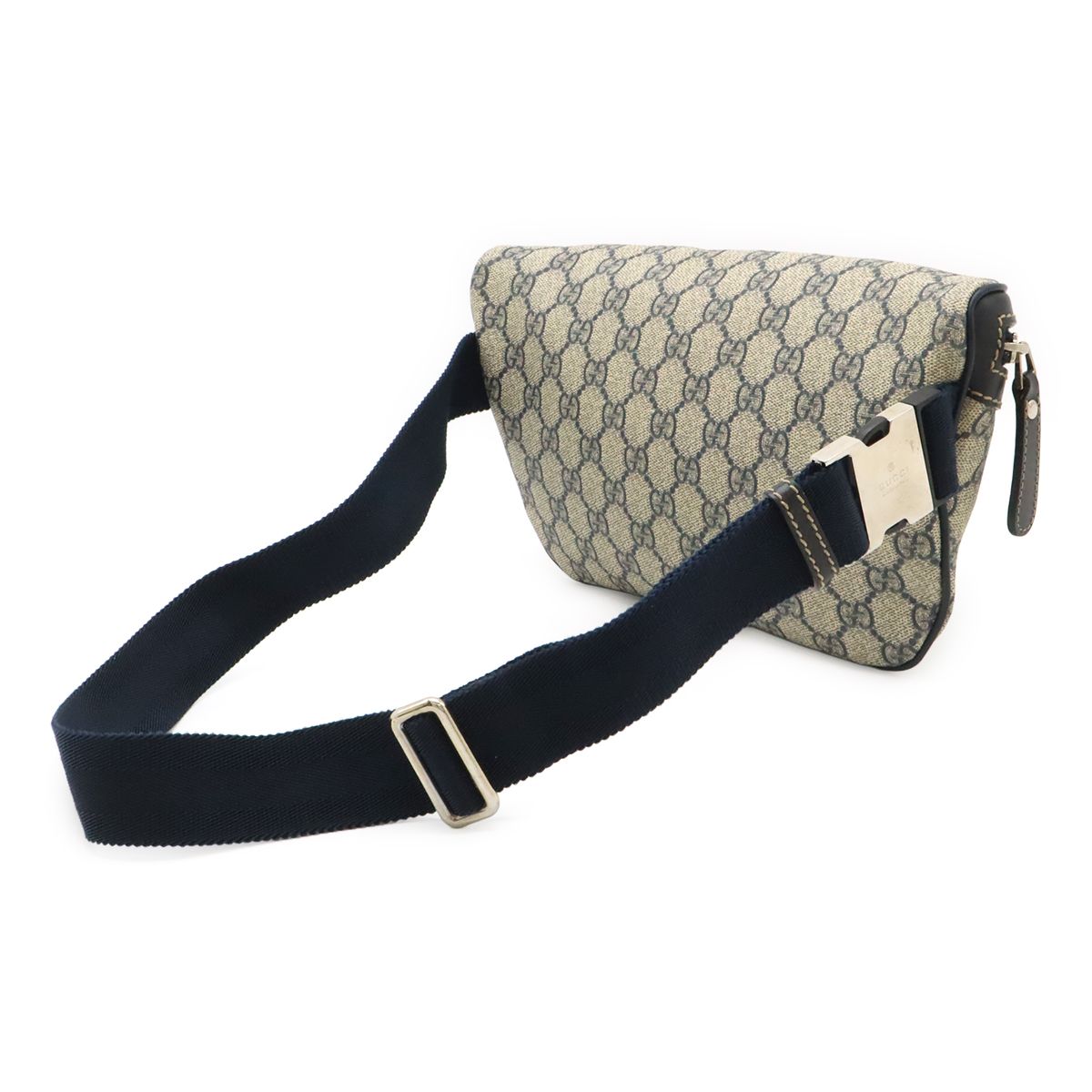 Gucci GG Supreme Belt Bag Waist Pouch Hip Leather Navy