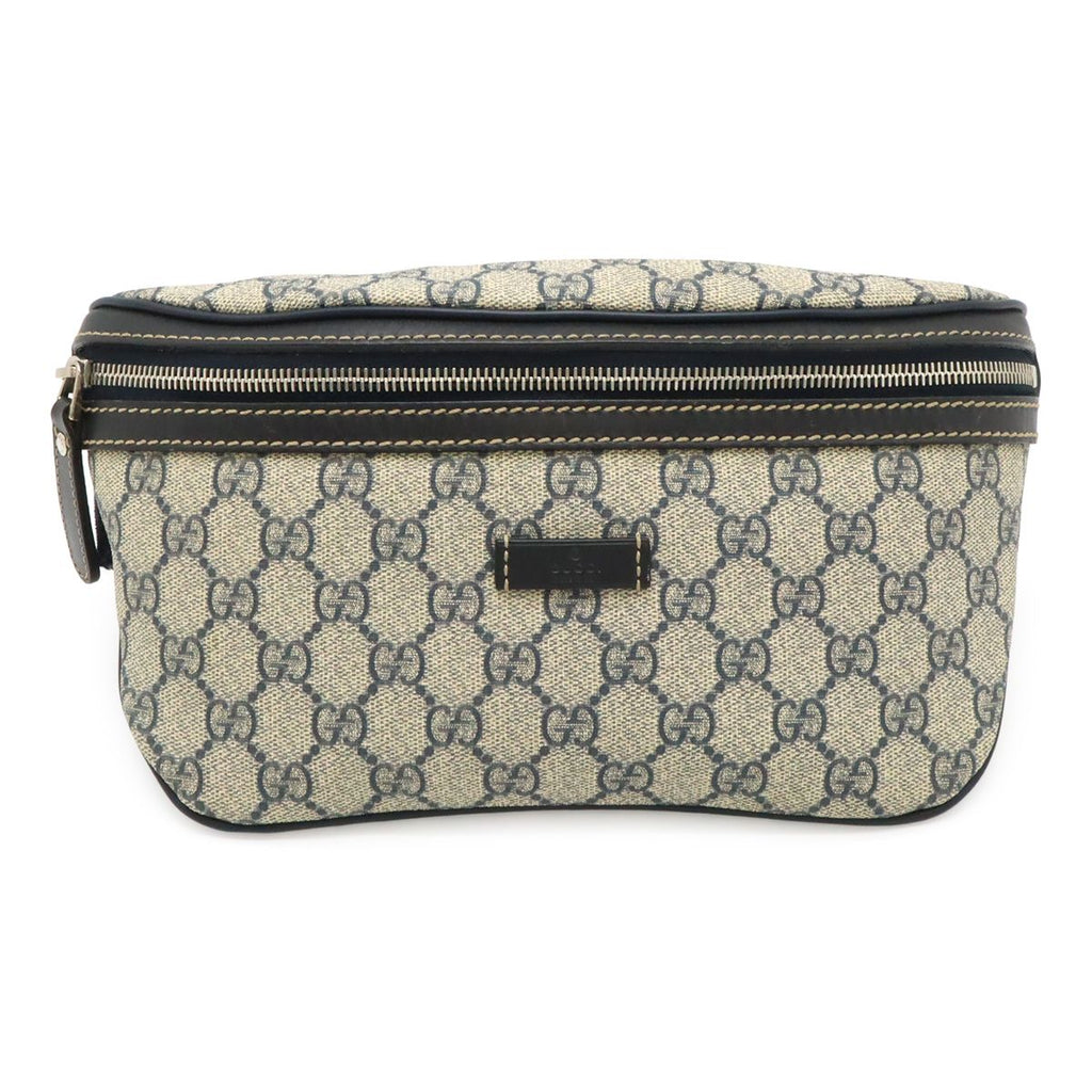 Gucci GG Supreme Belt Bag Waist Pouch Hip Leather Navy