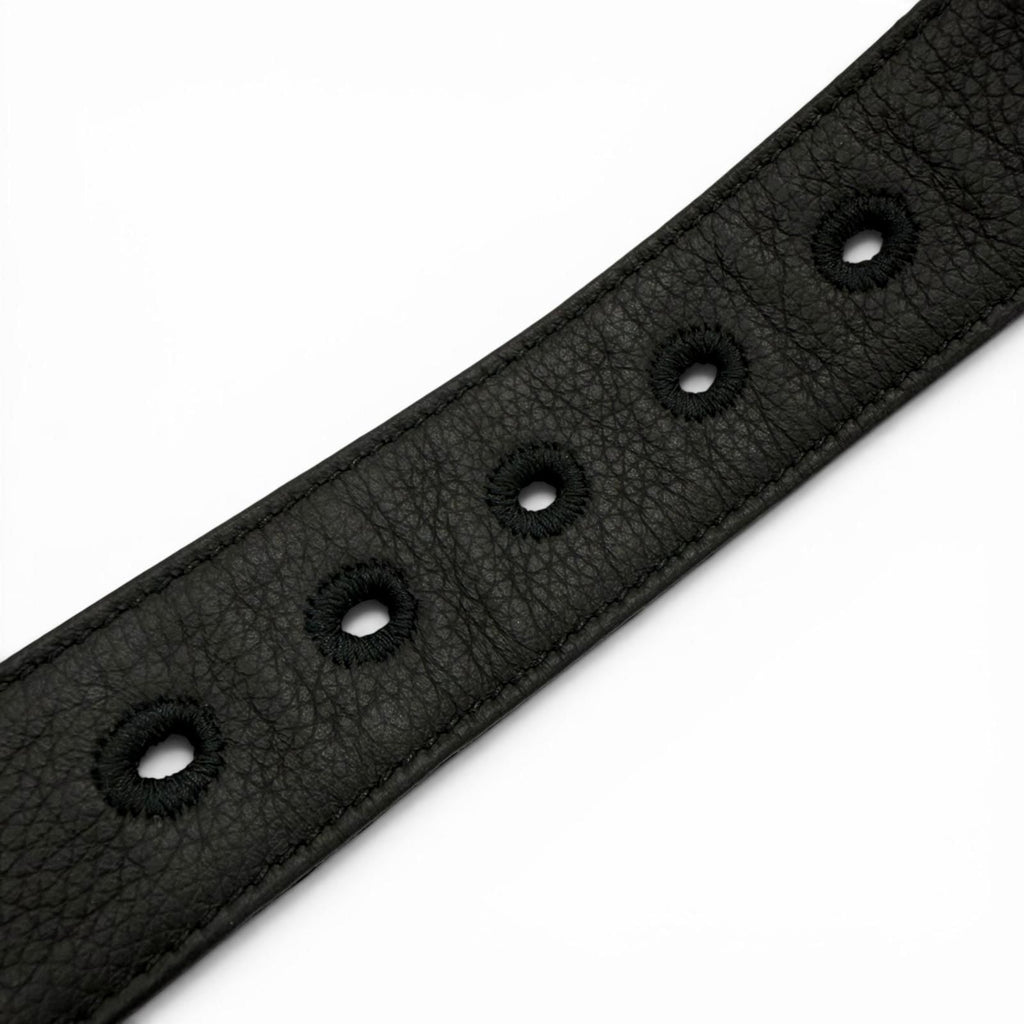 Dior Homme Canvas Leather Oblique Pin Buckle Belt Black Silver