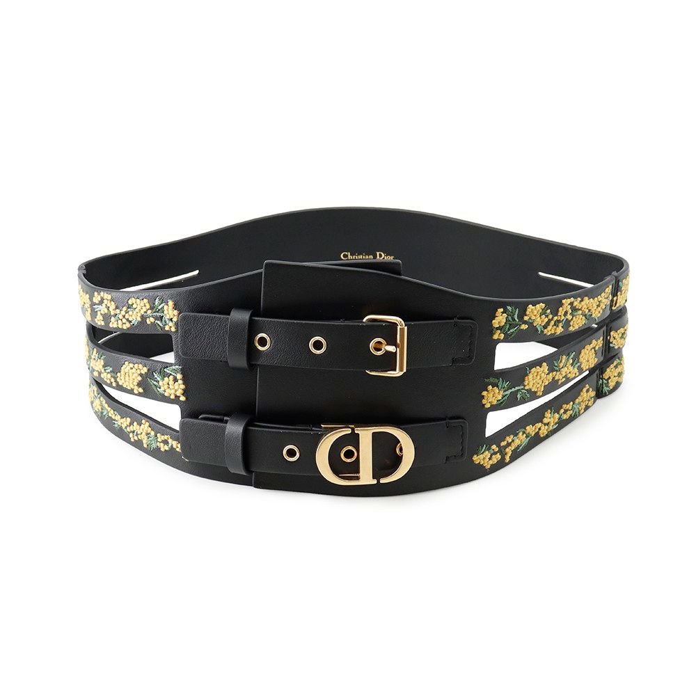 Dior Belt Leather Flower 70