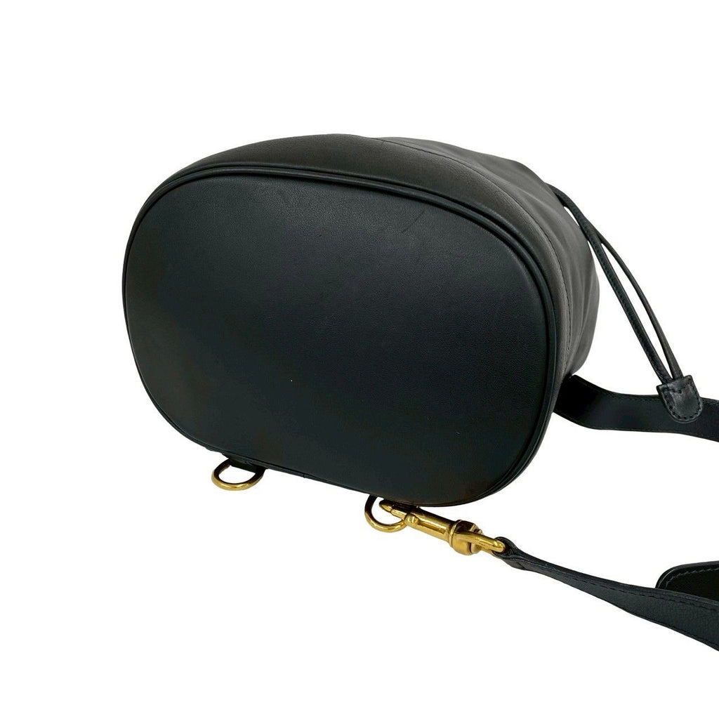 Gucci Vintage Bamb Leather Drawstring Belt Bag Black