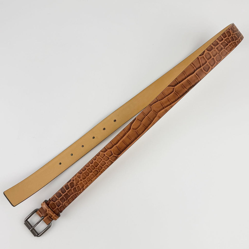 Celine Belt Leather Brown Silver Vintage