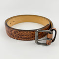 Celine Belt Leather Brown Silver Vintage